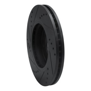 Hyundai Santa Fe Brake Rotor (1) - Front Right - R1 Concepts - Drilled & Slotted - Black - `01-`05